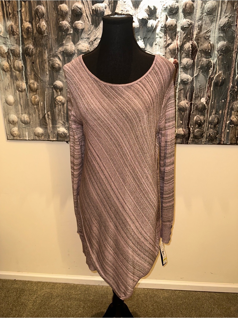 Peter Nygard Med Mauve Metallic Knit Tunic or Dress NWT